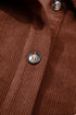 Floral Embroidered Wide Wale Corduroy Button Front Patch Pocket Jacket